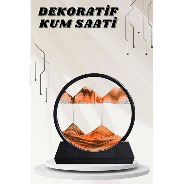 Dekoratif Kum Sulu Kum Saati Yuvarlak Şık Kum Tablosu Kum Saati Şeklinde Kum Tablo ürün görseli 1