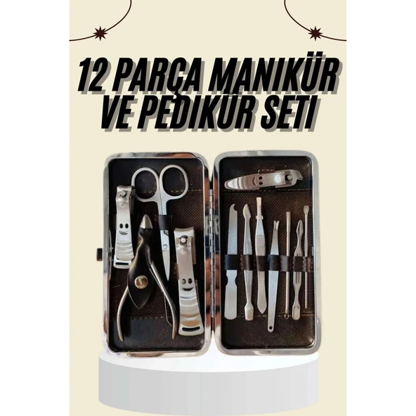 Tırnak Bakımı Tırnak Makası Profesyonel 12 Parça El Ayak Manikür Pedikür Seti ürün görseli 1