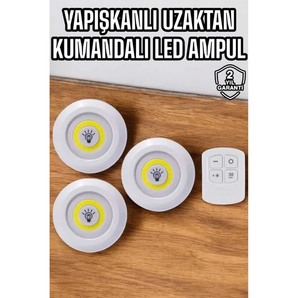 Mutfak Dolap Altı Işığı Uzaktan Kumandalı Yapışkanlı Kablosuz Pilli ürün görseli 1