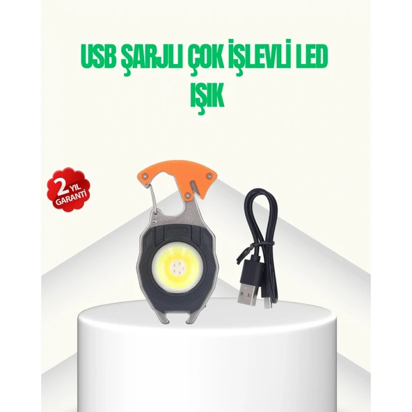 Çok İşlevli USB Şarjlı Anahtarlık Fener ürün görseli 1