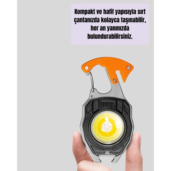 Çok Modlu LED Işıklı Pratik Anahtarlık - Resim 4