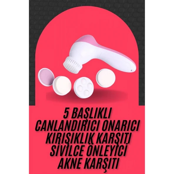 Cilt Temizleme ve Masaj Aleti 5 Başlıklı Akne ve Sivilce Önleyici ürün görseli 1