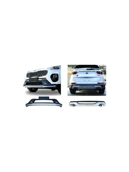 Kia Sportage Ön ve Arka Koruma Difüzör Çift Çıkış Egzoz 2016-2018 Makyajsız Kasa Uyumlu ürün görseli 1
