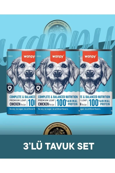 Wanpy Köpek Konserve 375 Gr Tavuk X 3 ürün görseli 1