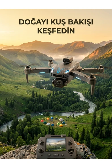 Uzaktan Kumandalı Çift Kameralı Hobi ve Fotoğraf Drone'u ürün görseli 1