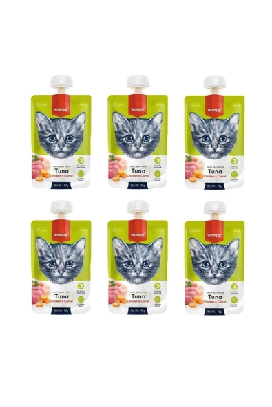 Wanpy Ton Havuç Kedi Et Ezmesi 90 Gr X 6 ürün görseli 1
