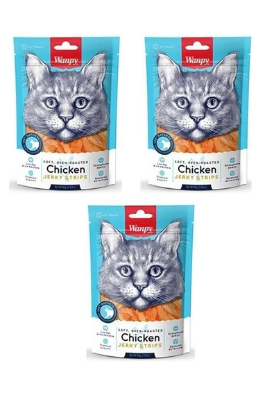 Wanpy Gerçek Tavuk Fileto 80 gr Yumuşak Kedi Ödülü X 3 ürün görseli 1