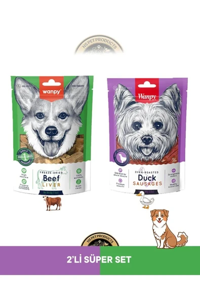 Wanpy Köpek Ödül Beef Liver Duck Sausages 2 li ürün görseli 1