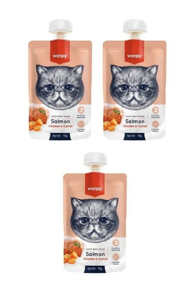 Wanpy Somon Tavuk Kedi Et Ezmesi 90 Gr X 3 ürün görseli 1