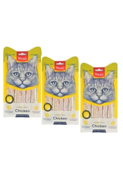 Wanpy Tavuk Kedi Krema Ödül 5 li X 3 ürün görseli 1