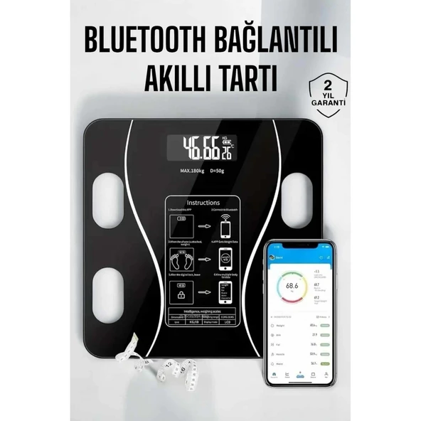 Akıllı Tartı Bluetooth Bağlantılı Yağ Ölçebilen Tartı Yeni Nesil ürün görseli 1