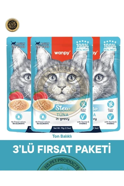 Wanpy Kedi Pouch Ton Balıklı 70 Gr X 3 ürün görseli 1