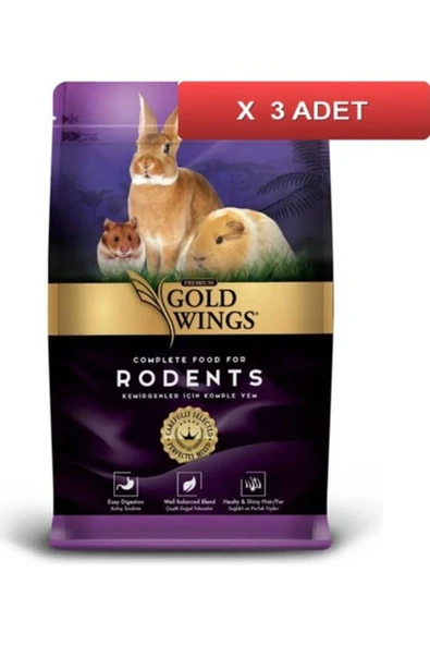 Gold Wings Premium Kemirgen Yemi 1 Kg X 3 Paket ürün görseli 1