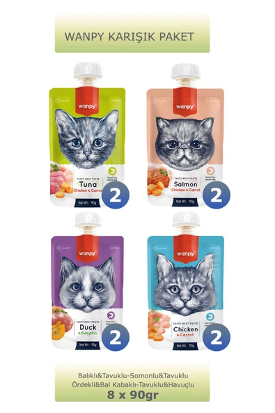 Wanpy Kedi Et Ezme 4 Çeşit X 8 ürün görseli 1