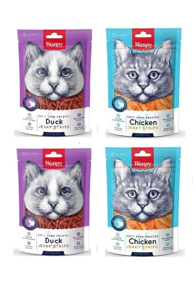 Wanpy Kedi Ödül Ördek + Tavuk Fileto Karma 4 Lü Paket ürün görseli 1