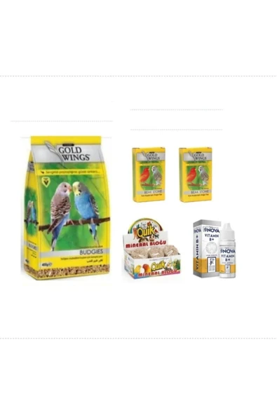 Gold Wings Wings Yetişkin Muhabbet Kuşu Yemi Ve Başlangıç Seti 5 Parça ürün görseli 1