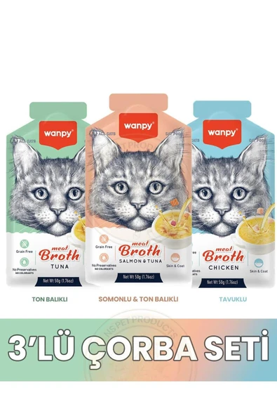 Wanpy Çorba Seti Ton Somon, Ton, Tavuk X 3 ürün görseli 1