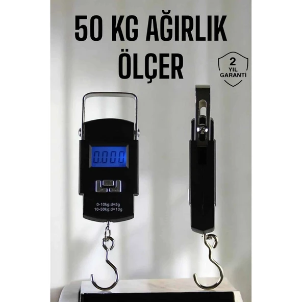 Ağırlık Ölçer 50 Kg El Terazisi El Kantarı Pilli Led Ekran ürün görseli 1