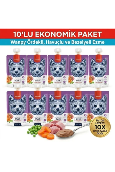 Wanpy Ördek Havuç Köpek Et Ezme X 10 ürün görseli 1