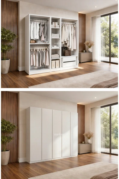 CANBAZ FURNİTURE Mira modüllü 5 MDF kapaklı % 100 MDF (KURULUM DAHİL) ürün görseli 1