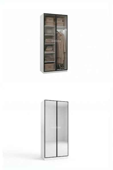 CANBAZ FURNİTURE Esla modüllü 2 kapaklı DİKMELİ %100 MDF (KURULUM DAHİL) ürün görseli 1