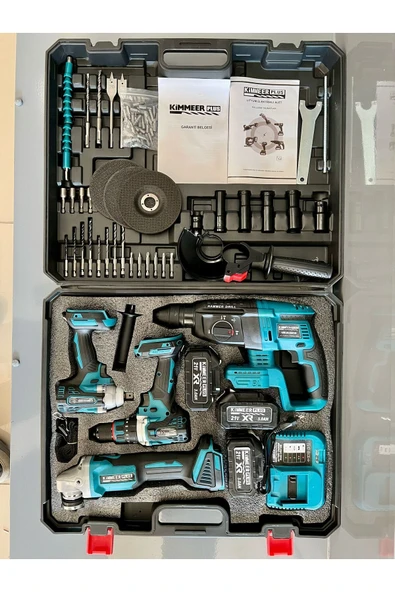 nuspower KİMMEER PLUS 4'lü Set Şarjlı Delici Kırıcı Hilti 2-26 125mm Taşlama Somun Sökme Darbeli Matkap ürün görseli 1