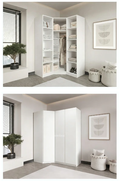 CANBAZ FURNİTURE Mira modüllü köşe 3 MDF KAPAKLI %100 MDF(KURULUM DAHİL) ürün görseli 1