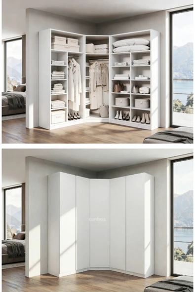 CANBAZ FURNİTURE Mira modüllü köşe 5 MDF kapaklı %100 MDF (KURULUM DAHİL) ürün görseli 1