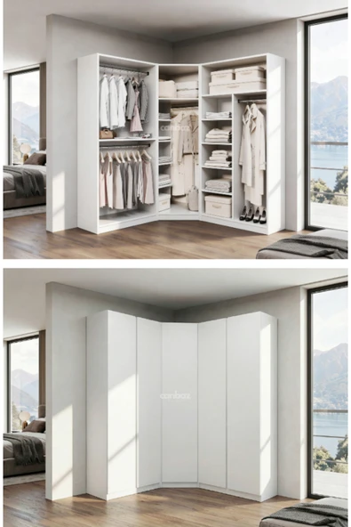 CANBAZ FURNİTURE Mira modüllü köşe 5 MDF kapaklı %100 MDF (KURULUM DAHİL) ürün görseli 1