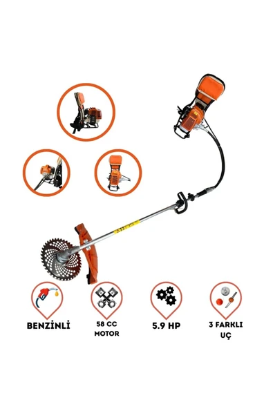 nuspower Çelik Piston Sırt Tipi Benzinli Motorlu Ot Çalı Tırpanı Çim Biçme Makinesi ürün görseli 1