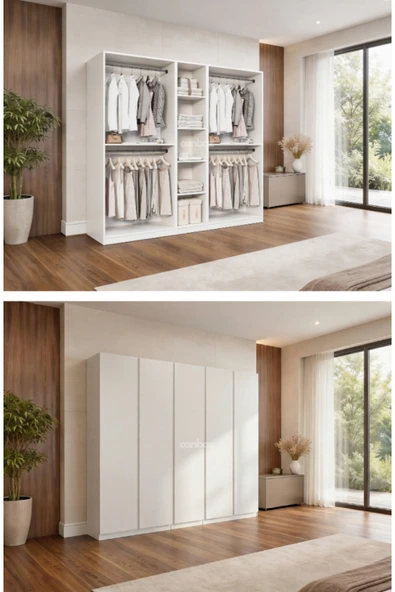 CANBAZ FURNİTURE Mira modüllü 5 MDF kapaklı %100 MDF (KURULUM DAHİL) ürün görseli 1