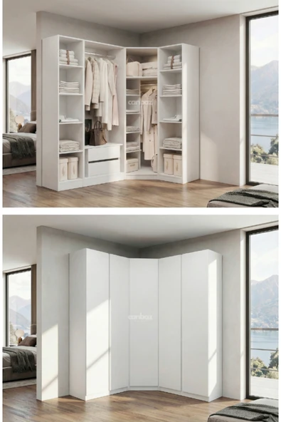 CANBAZ FURNİTURE Mira modüllü köşe 5 MDF kapaklı &100 MDF (KURULUM DAHİL) ürün görseli 1
