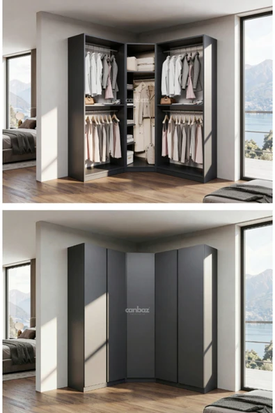 CANBAZ FURNİTURE Mira modüllü köşe 5 MDF kapaklı %100 MDF (KURULUM DAHİL) ürün görseli 1