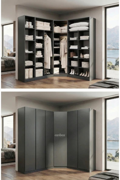 CANBAZ FURNİTURE Mira modüllü köşe 6 MDF kapak %100 MDF (KURULUM DAHİL) ürün görseli 1