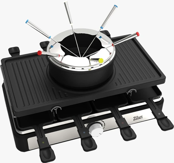Zilan ZLN8856 Raclette & Izgara Makinesi | 8 Kişilk Raclette Fondü Set ürün görseli 1