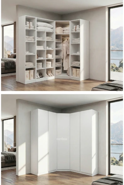 CANBAZ FURNİTURE Mira modüllü köşe 5 MDF kapaklı %100 MDF (KURULUM DAHİL) ürün görseli 1