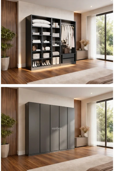 CANBAZ FURNİTURE Mira modüllü 5 MDF kapaklı %100 MDF (KURULUM DAHİL) ürün görseli 1
