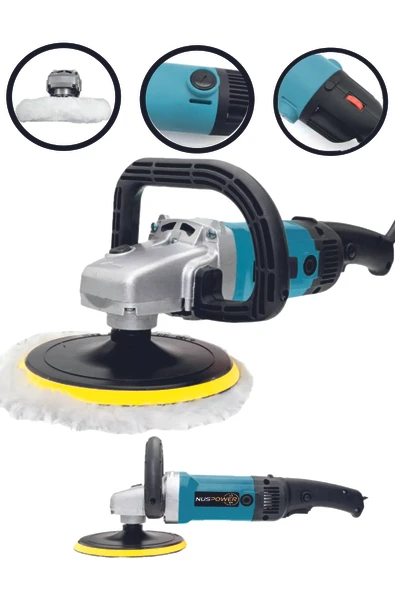 nuspower 1200w Polisaj Makinesi Devir Ayarlı 6 Kademeli 180mm Pasta Cila ürün görseli 1