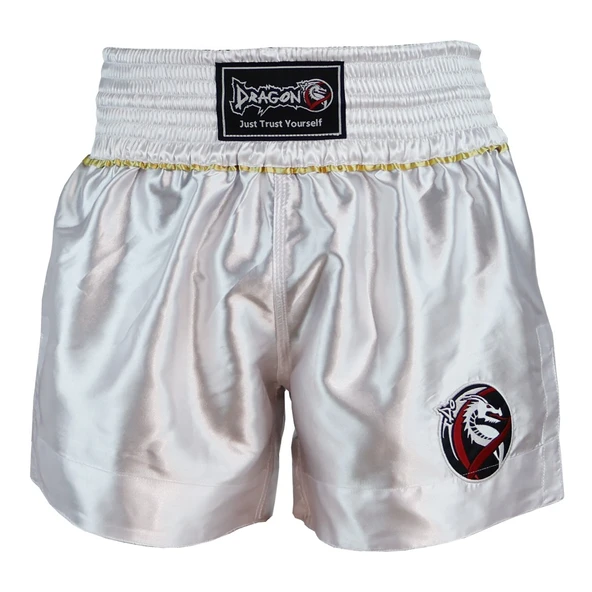 DragonDo MT3033 Muaythai Şortu Beyaz Kick Boks Şortu ürün görseli 1