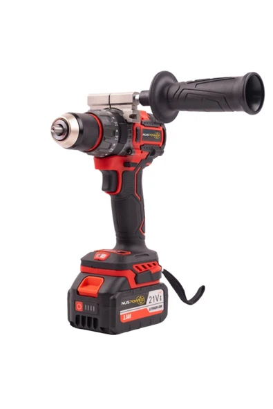 nuspower PRO SERİ 10 Pilli Çift Akülü Vidalama Çelik Mandren Kömürsüz Motor Darbeli Şarjlı Matkap ürün görseli 1