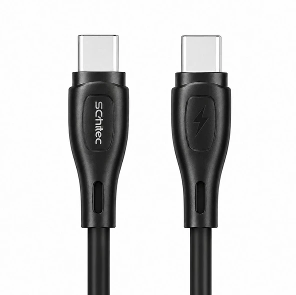 SChitec 60W Type-C to Type-C Hızlı Şarj ve Data Kablosu Siyah 1m HG/C-09CC ürün görseli 1