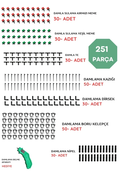 F&S Yazıcı Ticaret Damlama Sulama Full Set - 251 Parça Delma Aparatı HEDİYE ! ürün görseli 1