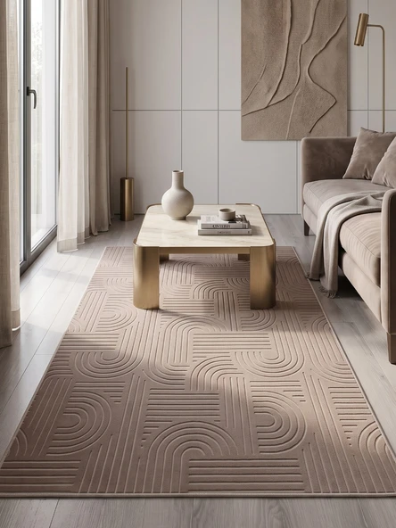Bohem Vizon Emboss Premium Seri Kaymaz Taban Jel Taban Halı Yolluk Antre Hol Salon Mutfak Halısı ürün görseli 1