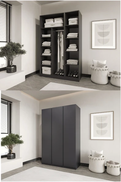 CANBAZ FURNİTURE Mira modüllü 3 MDF kapaklı %100 MDF(KURULUM DAHİ) ürün görseli 1