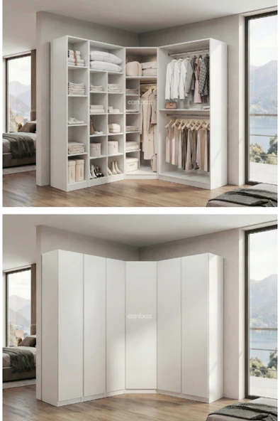 CANBAZ FURNİTURE Mira modüllü köşe 6 MDF kapaklı %100 MDF (KURULUM DAHİL) ürün görseli 1
