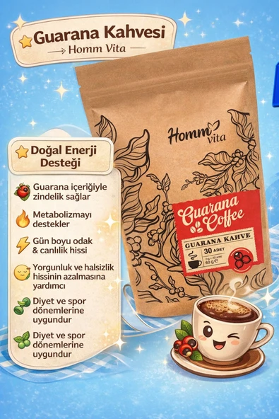 Homm Bitkisel Homm Vıta Guarana Kahve 30 Adet 60gr ürün görseli 1
