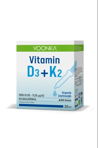 Voonka Vitamin D3+K2 Damla 25 ml ürün görseli 1