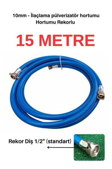 F&S Yazıcı Ticaret 10 mm Rekorlu Pülverizatör Basınçlı ilaçlama Hortumu - 15 METRE - (90 Bar) 3/8" 10 (Yüksek Kalite) ürün görseli 1