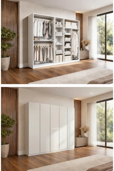 CANBAZ FURNİTURE Mira modüllü 5 MDF kapaklı %100 MDF (KURULUM DAHİL) ürün görseli 1