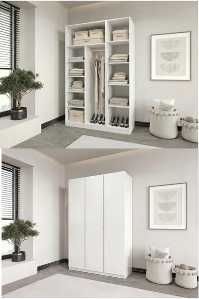 CANBAZ FURNİTURE Mira modüllü 3 MDF kapaklı %100 MDF(KURULUM DAHİ) ürün görseli 1